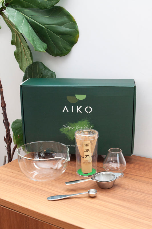 Aiko Clear Glass Matcha Set