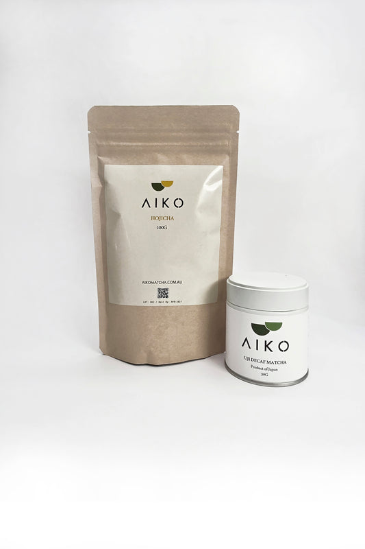Uji Decaf Matcha Tin 30g + Aiko Hojicha 100g Bundle