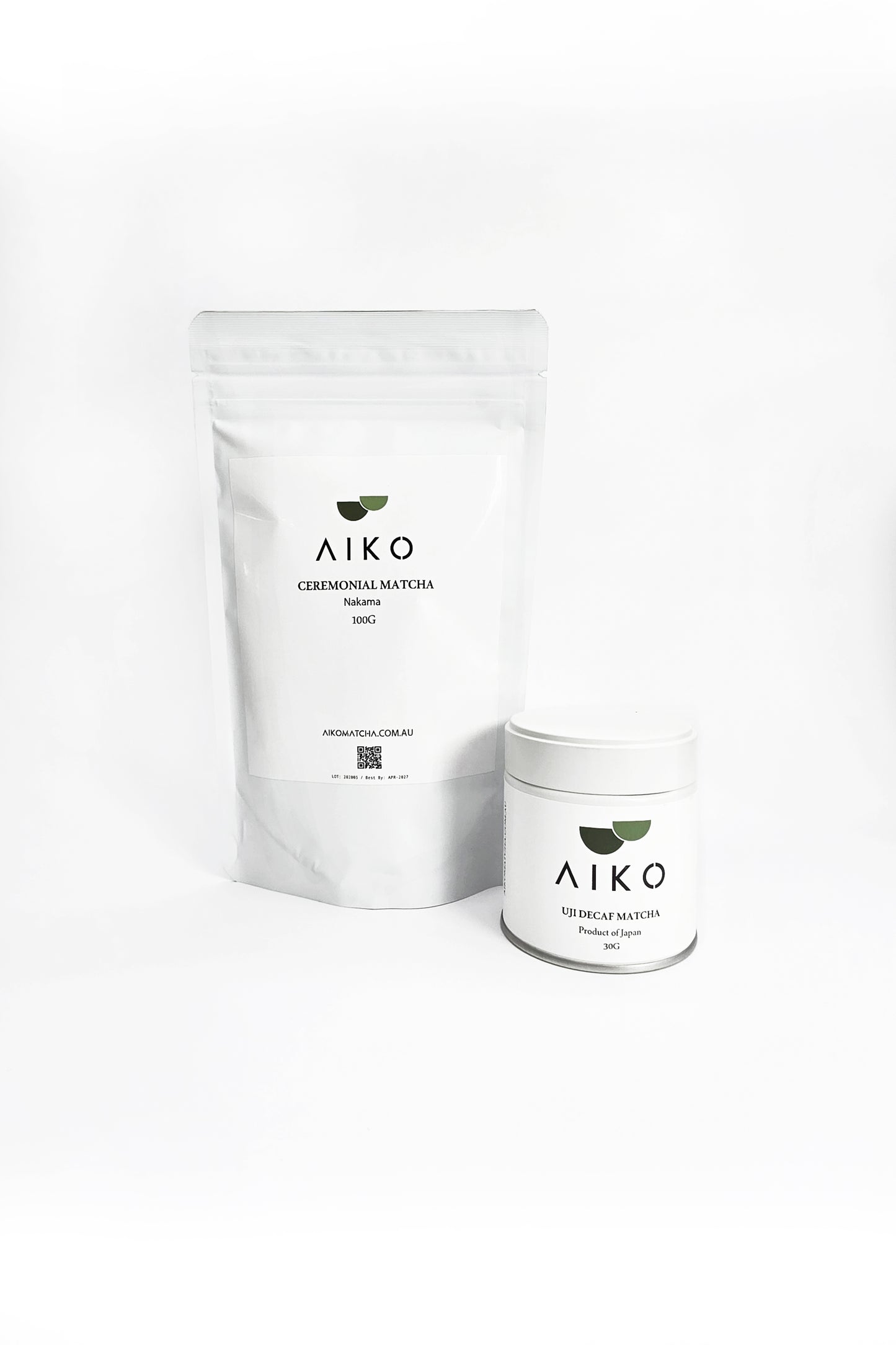 Uji Decaf Matcha Tin 30g + Nakama Ceremonial Matcha 100g Bundle